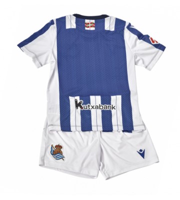 Real Sociedad Hjemmebanetrøje Børn 2025-26 Kortærmet (+ Korte bukser)